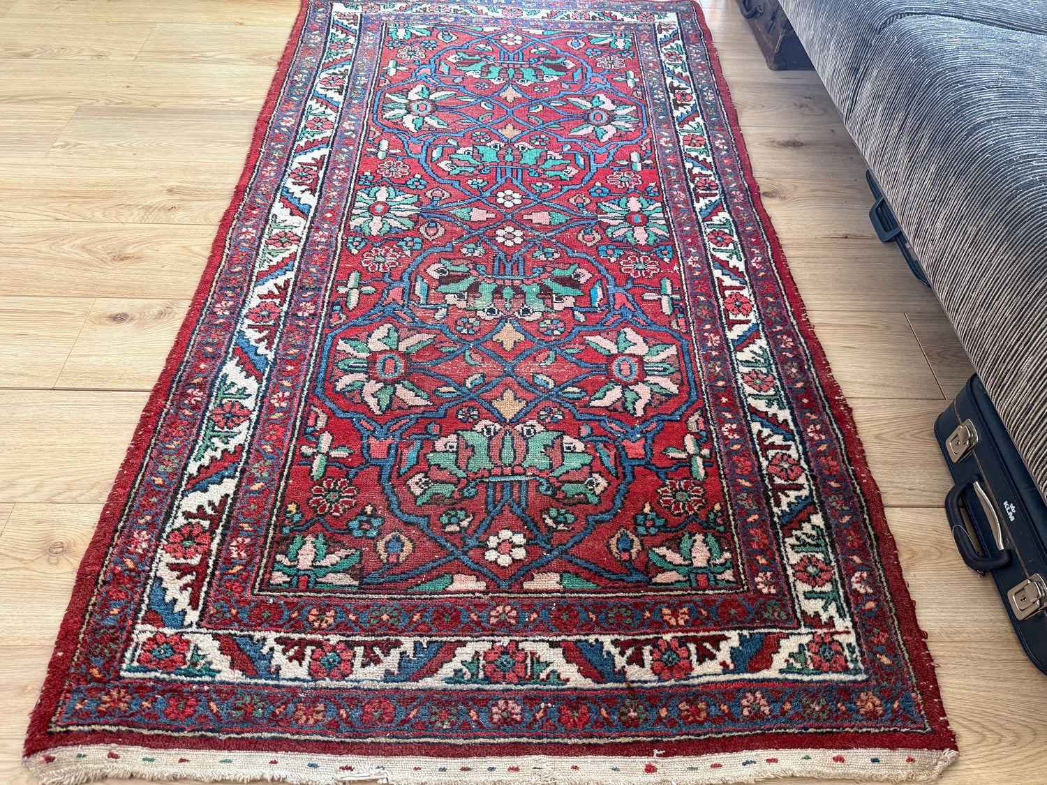 vintage Oosters Tapijt handgeknoopt– 104x194 cm