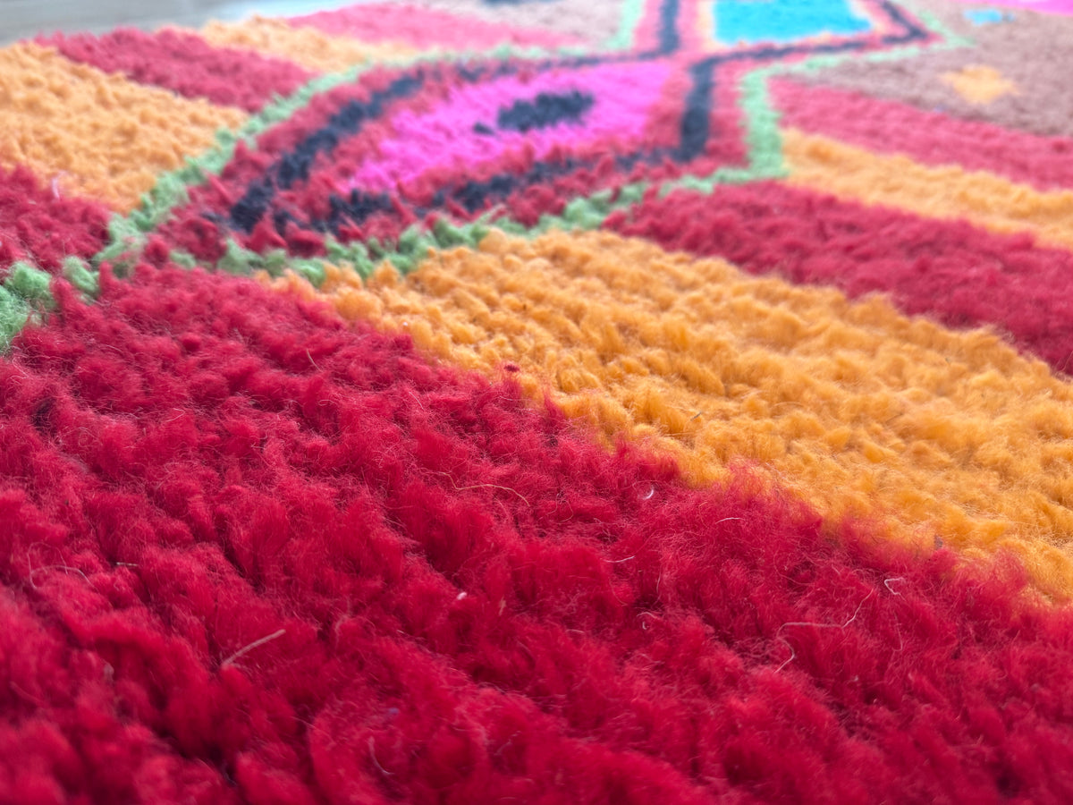 Vintage Marokkaanse Azilal loper – 390 × 80 cm