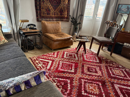 Tapete vintage marroquino de pelo alto – Atlas – 281 × 181 cm