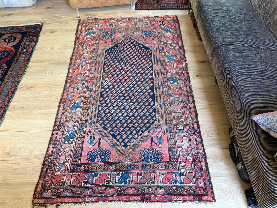 Handgeknoopt vintage ossters tapijt – Malayer-stijl – ca. 210 × 116 cm