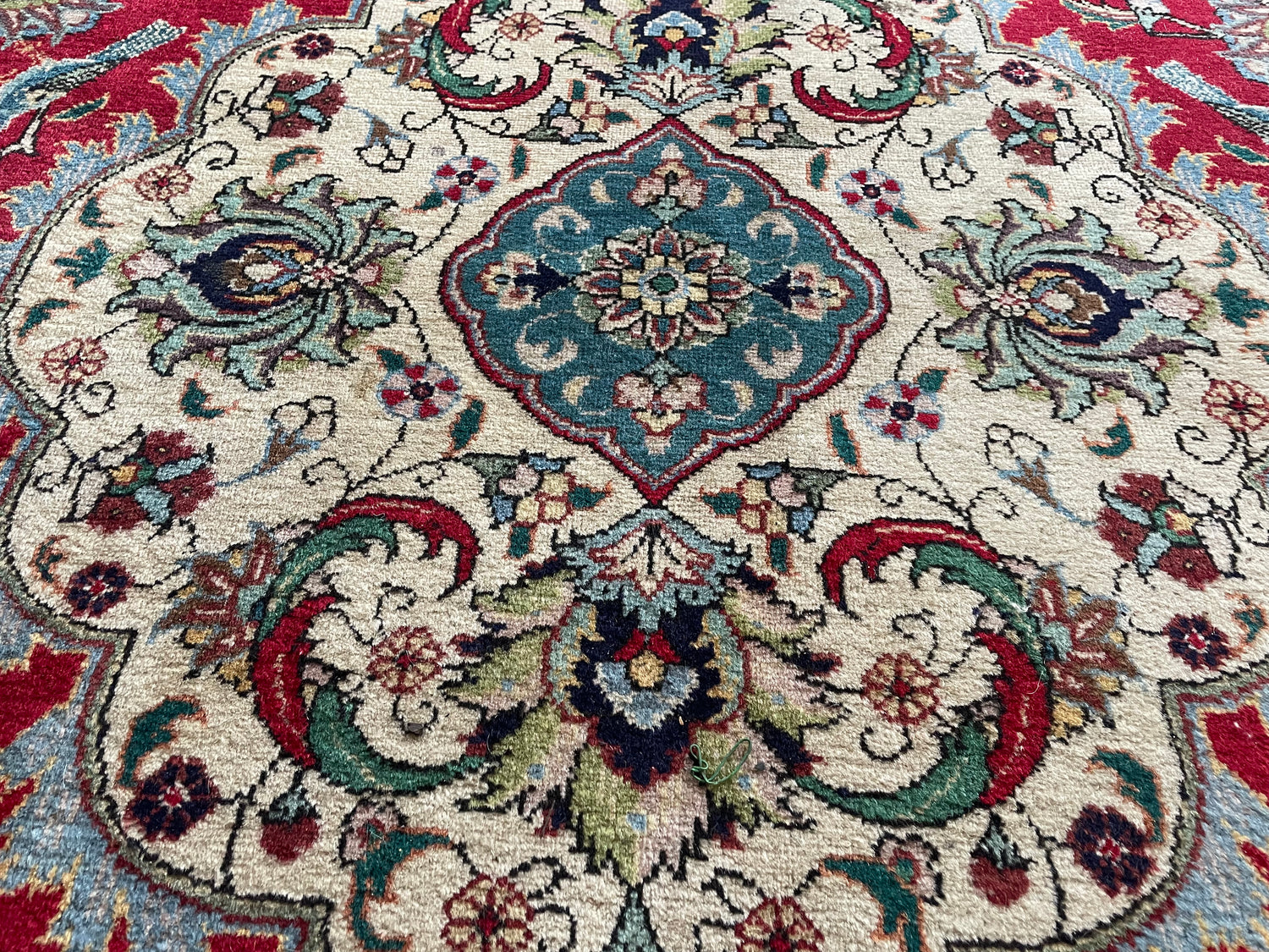 Groot Oosters Tabriz stijl tapijt 350 x 220 handgeknoopt vintage