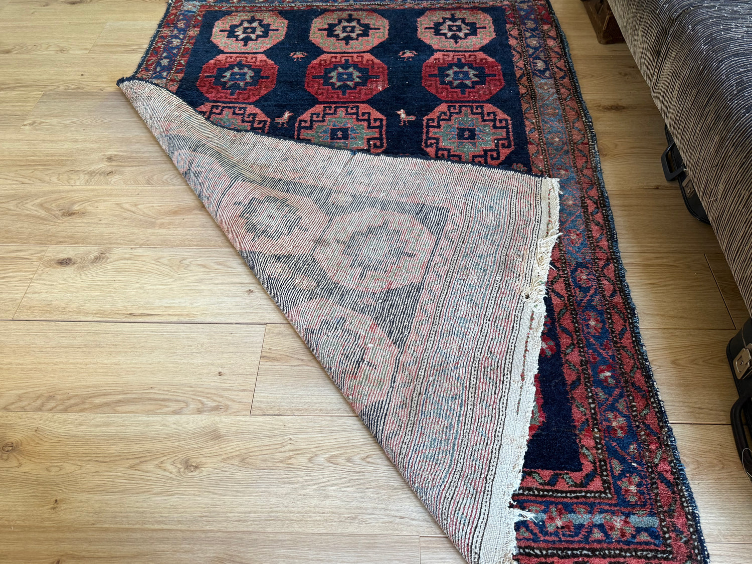 Handgeknoopt vintage tapijt – Zuid-Kaukasus (Karabagh / Kazak-stijl) – ca. 125 × 194 cm