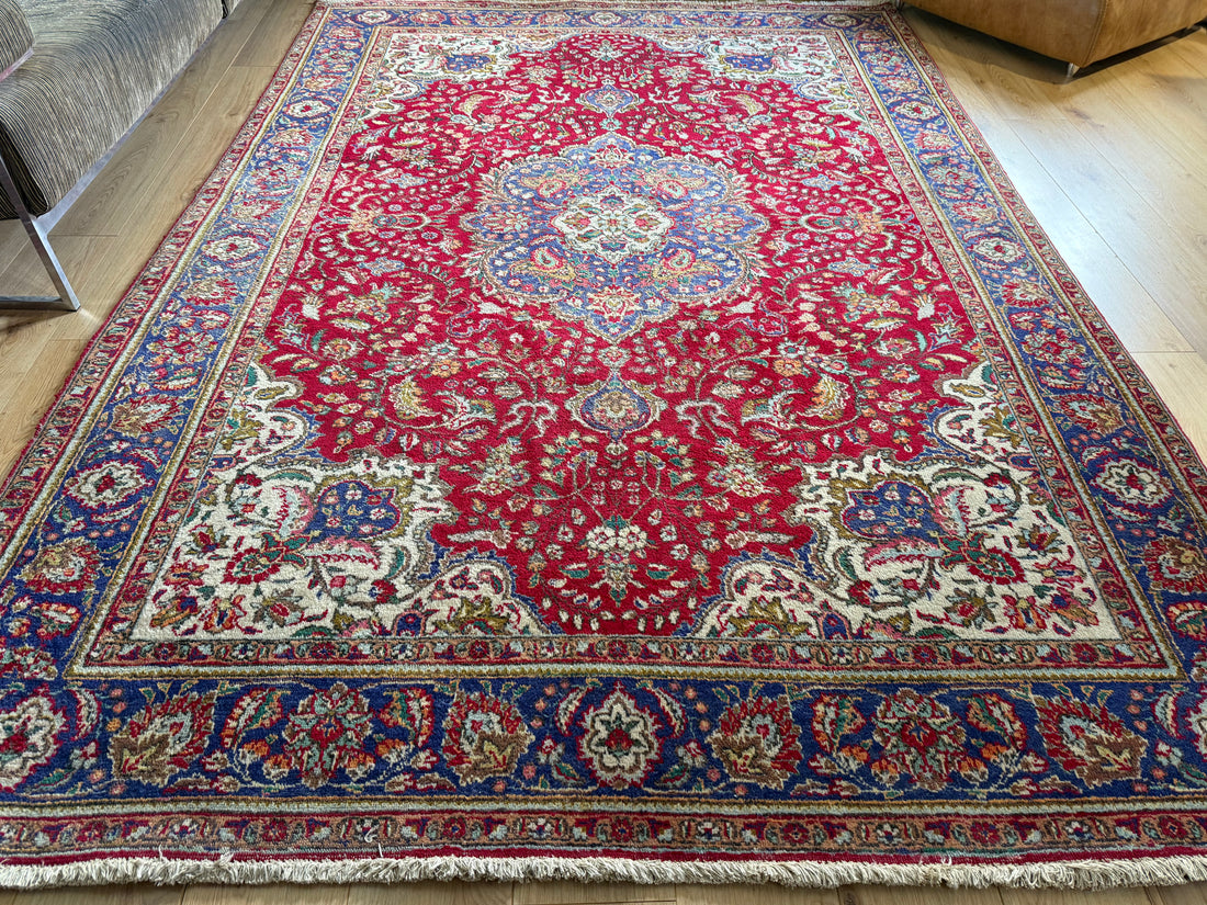 Handgeknoopt vintage Tabriz tapijt – ca. 301 × 205 cm