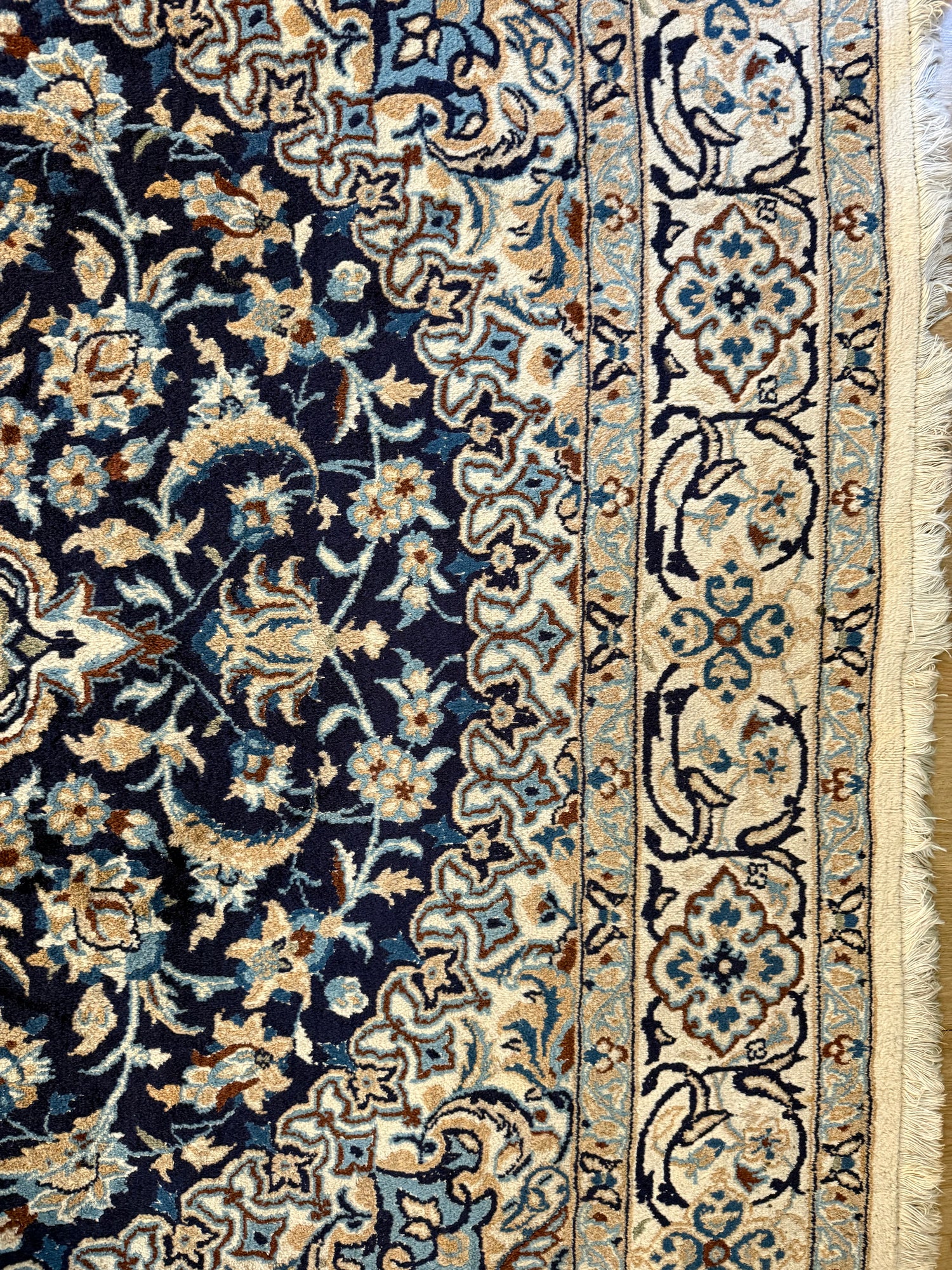 Hand-knotted vintage oriental Nain style carpet – approx. 196 × 300 cm
