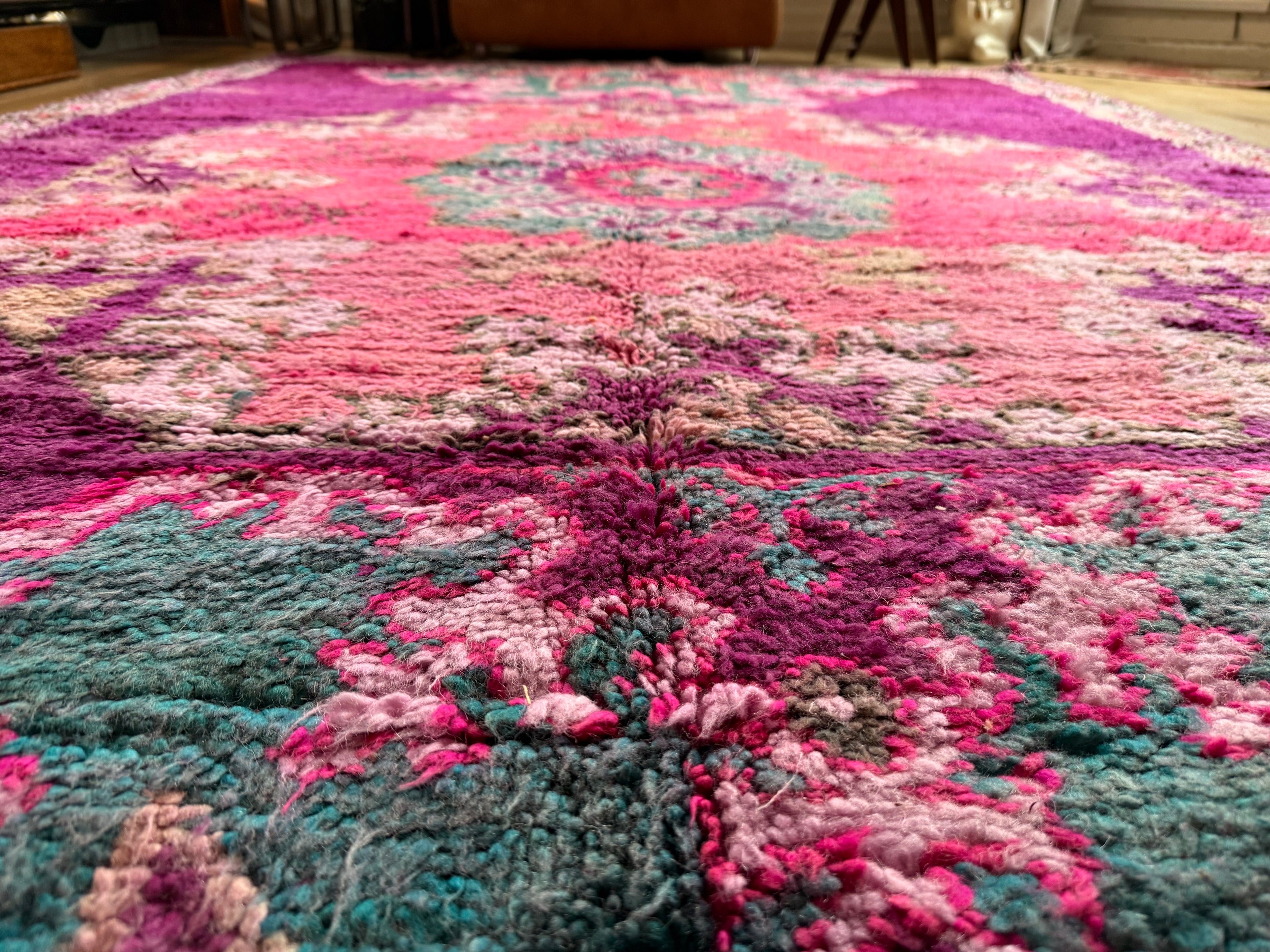 Vintage Atlas Rug – Magenta &amp; Turquoise Statement Piece (315 × 200 cm)