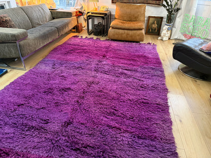 Groot paars vintage hoogpolig Berber tapijt – 320 × 197 cm