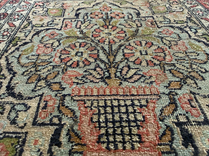 Hand-knotted Kashmir carpet – Garden design – 283 × 185 cm