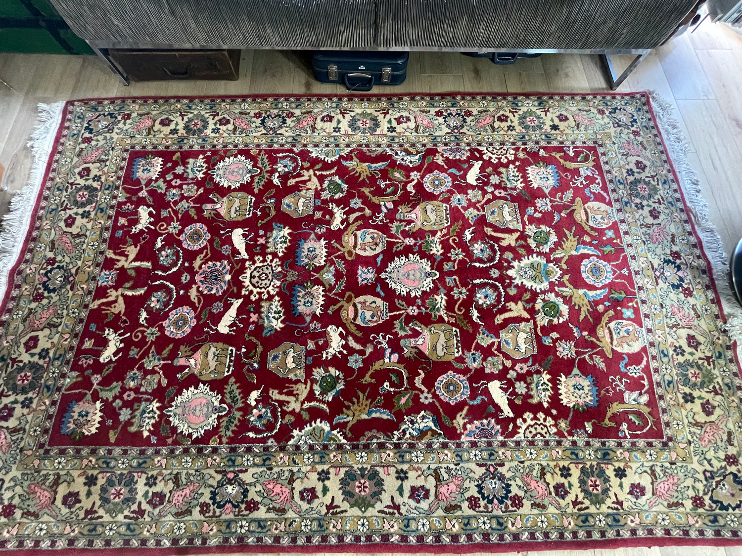 Handgeknoopt vintage Oosters tapijt – ca. 265 × 162 cm