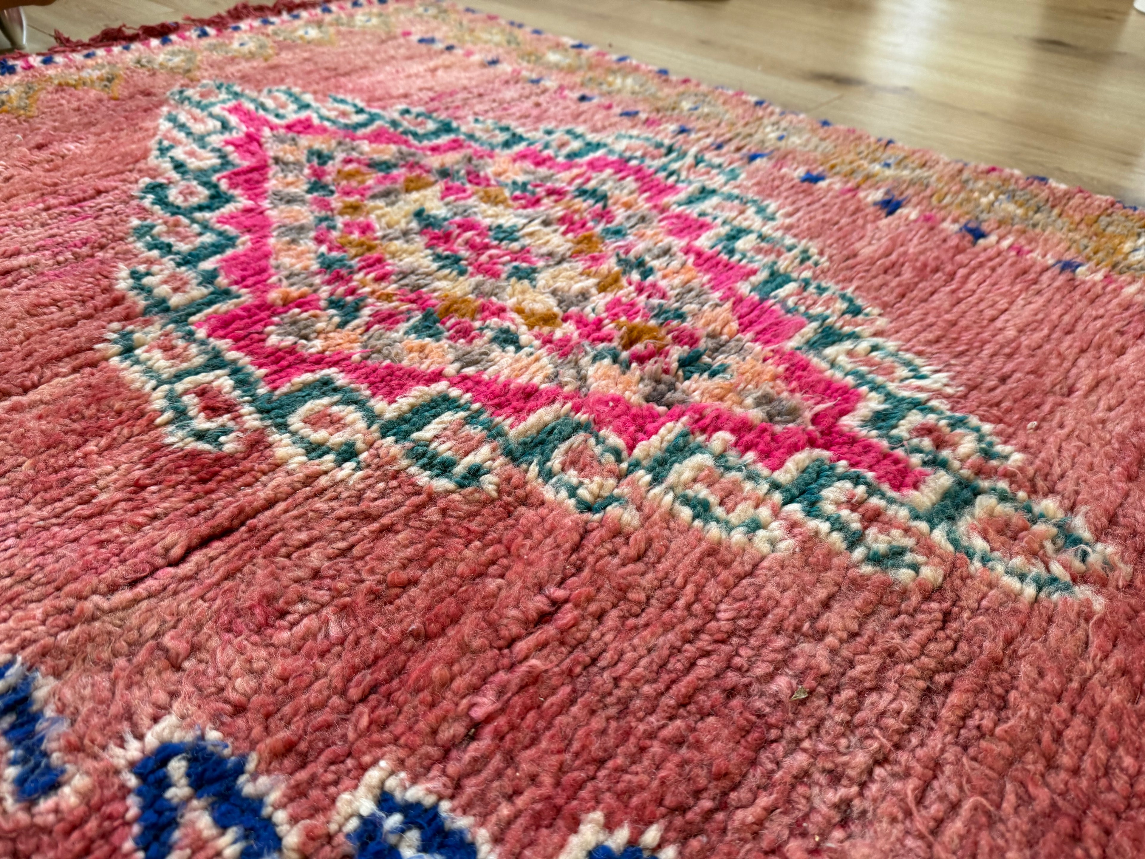 Handgeknoopt vintage Marokkaans tapijt – ca. 370 × 204 cm