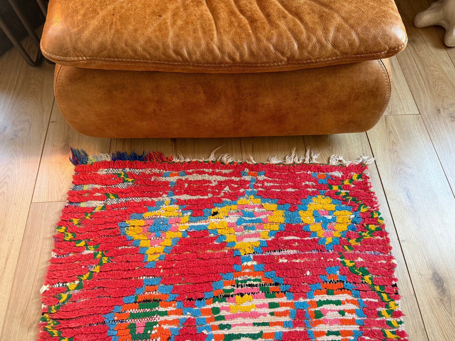 Handgeweven vintage loper met levend ritme 334 × ca. 92 cm (organisch variërend)