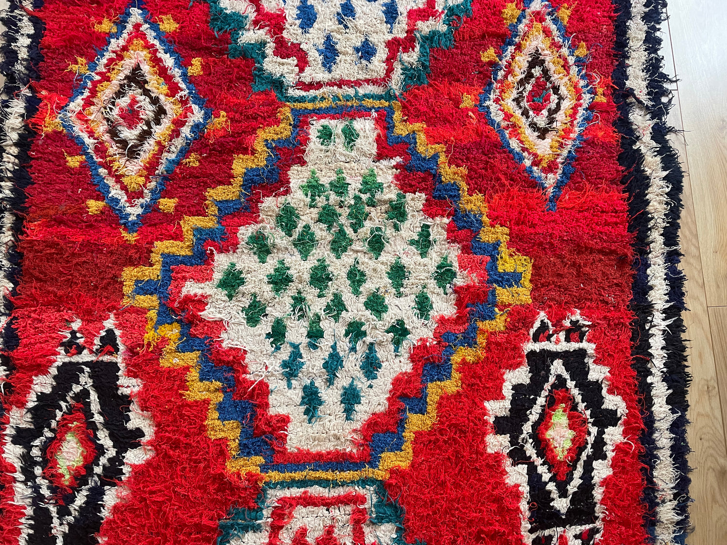 Handgeknoopt vintage Boujad tapijt – Marokkaans – ca. 282 × 145 cm