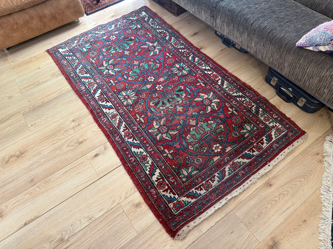 vintage Oosters Tapijt handgeknoopt– 104x194 cm