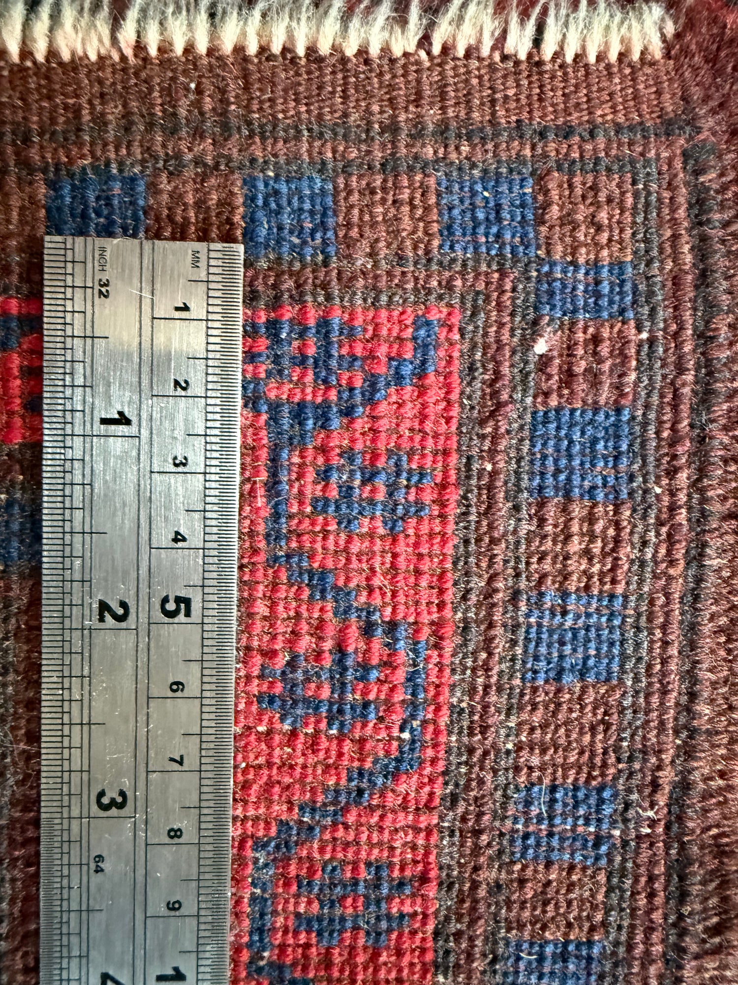 Hand-knotted tribal vintage carpet – Baluch – Indigo &amp; star medallion – ca. 1920–1935 size: 177 × 108 cm