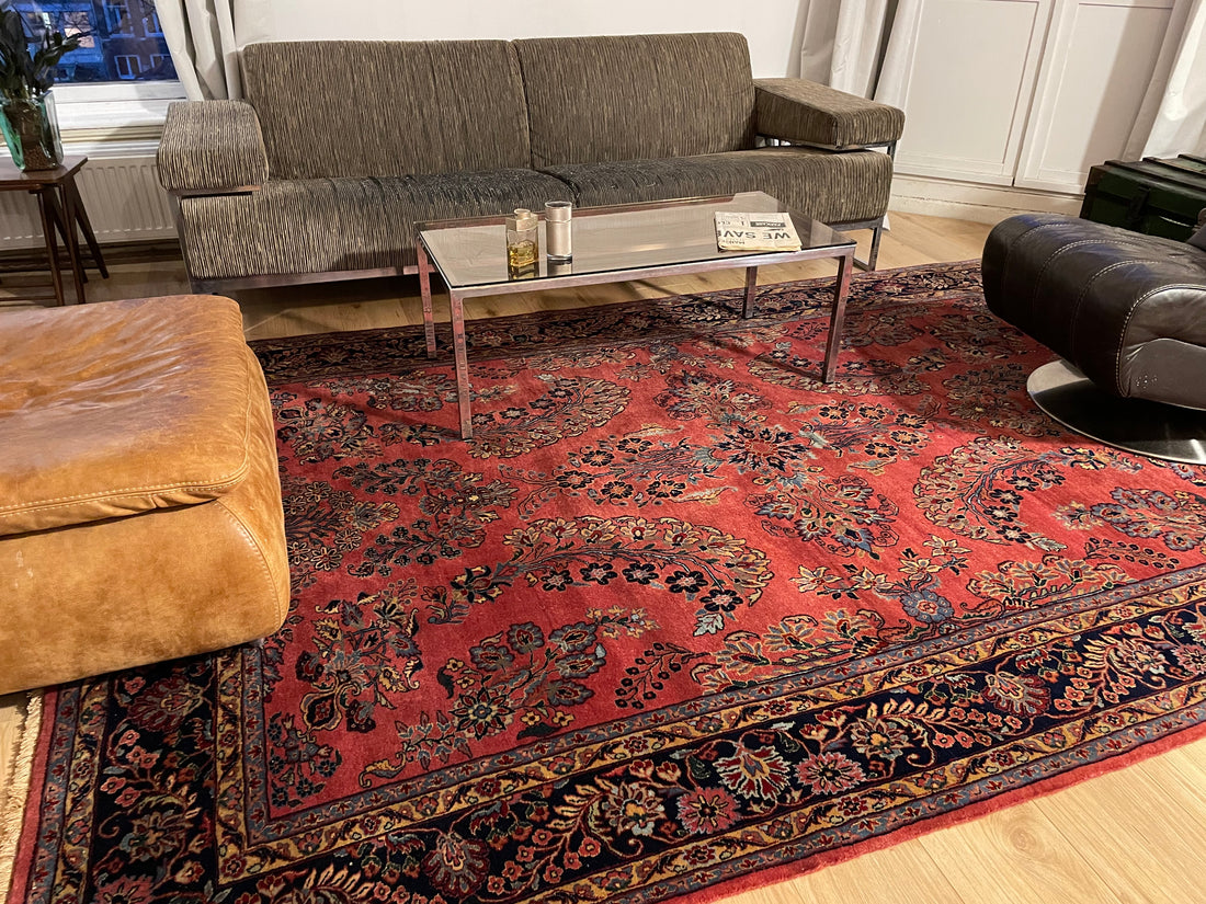 Handgeknoopt Oosterse Sarough tapijt – India – ca. 295 × 202 cm