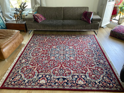 Handgeknoopt vintage oosters tapijt – ca. 200 × 193 cm