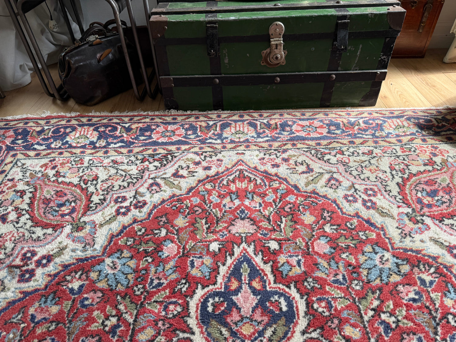 handgeknoopt Oosters Vintage tapijt Kashan stijl  215 x 345 cm