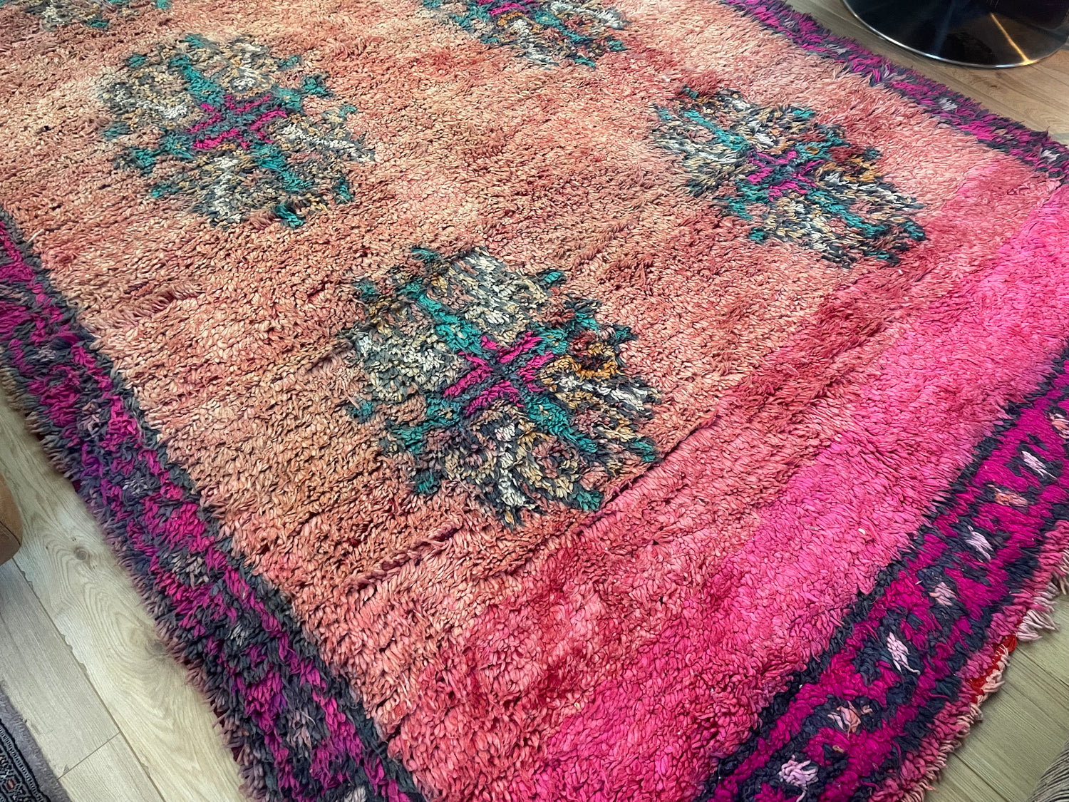 Handgeknoopt vintage tapijt Marokkaans Boucherouite ca. 323 × 193 cm