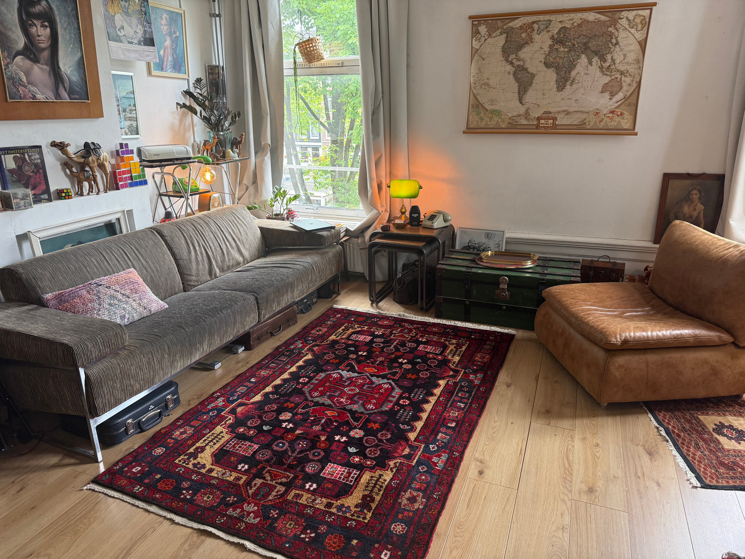 Handgeknoopt vintage tapijt – ca. 209 × 133 cm