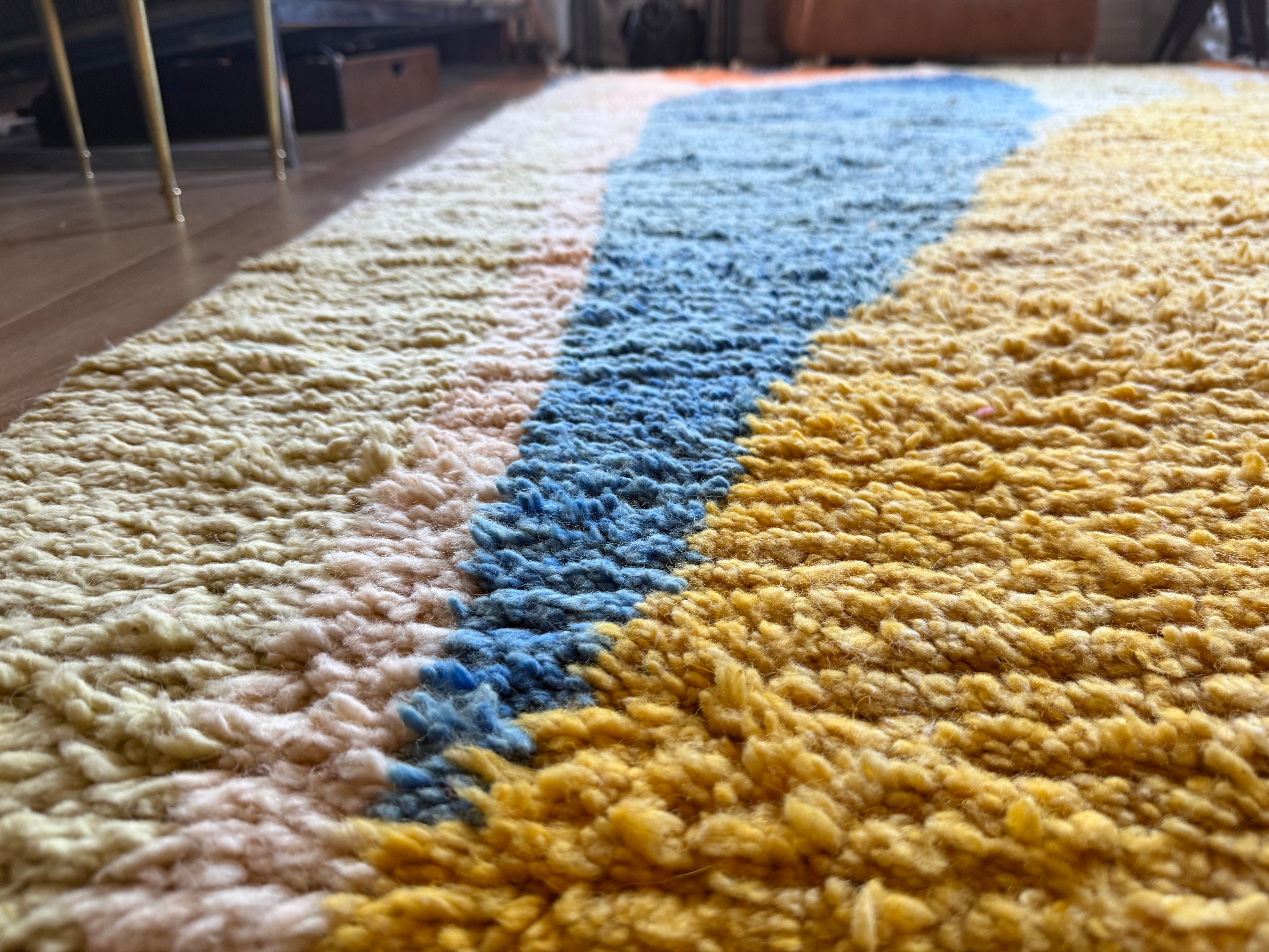 Tapete vintage de design marroquino – 317 × 197 cm – shag abstrato