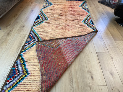 Vintage handgeknoopt Marokkaans tapijt – 370 × 204 cm