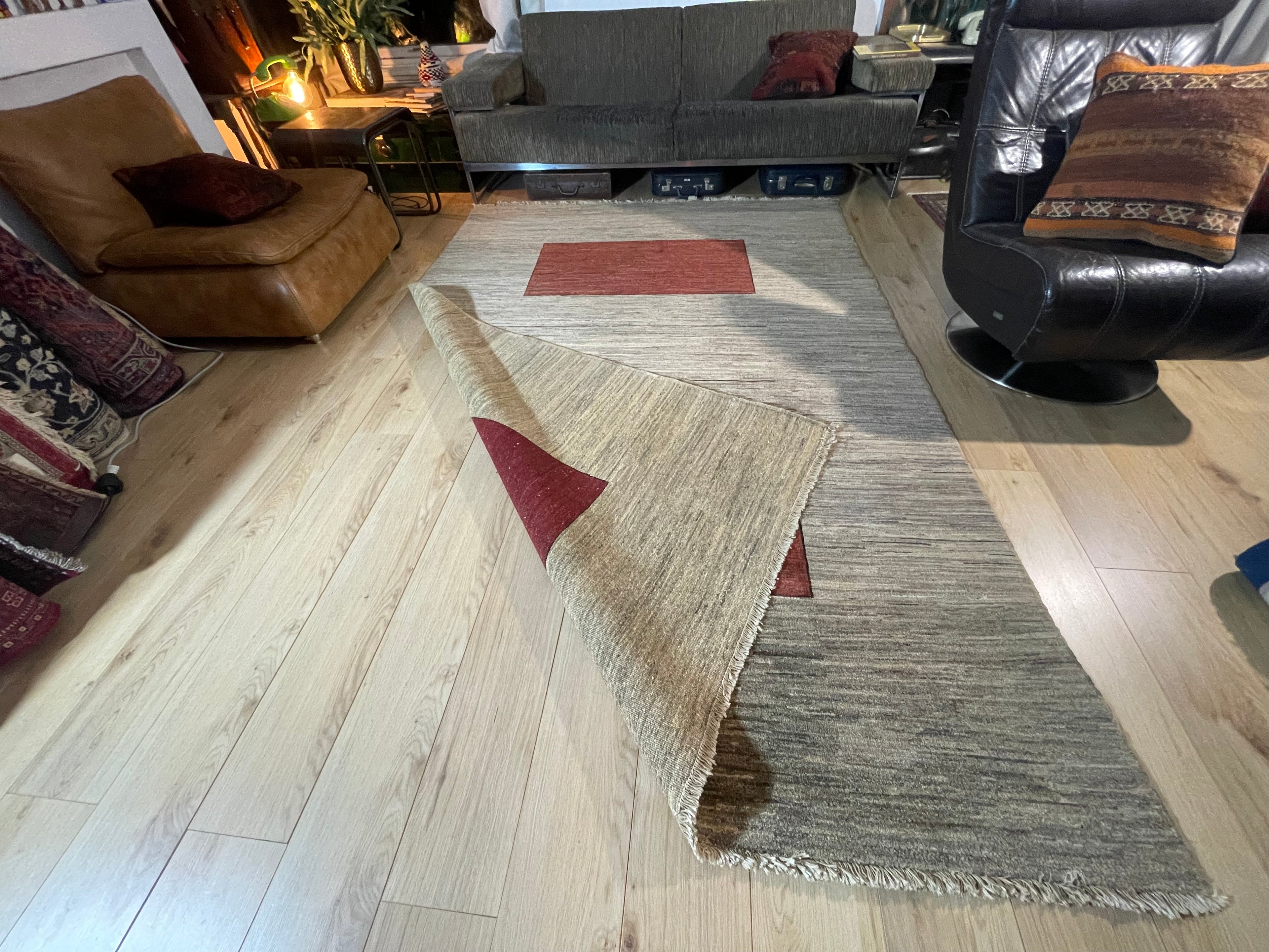 Handgeknoopt Gabbeh-stijl tapijt – ca. 282 × 190 cm