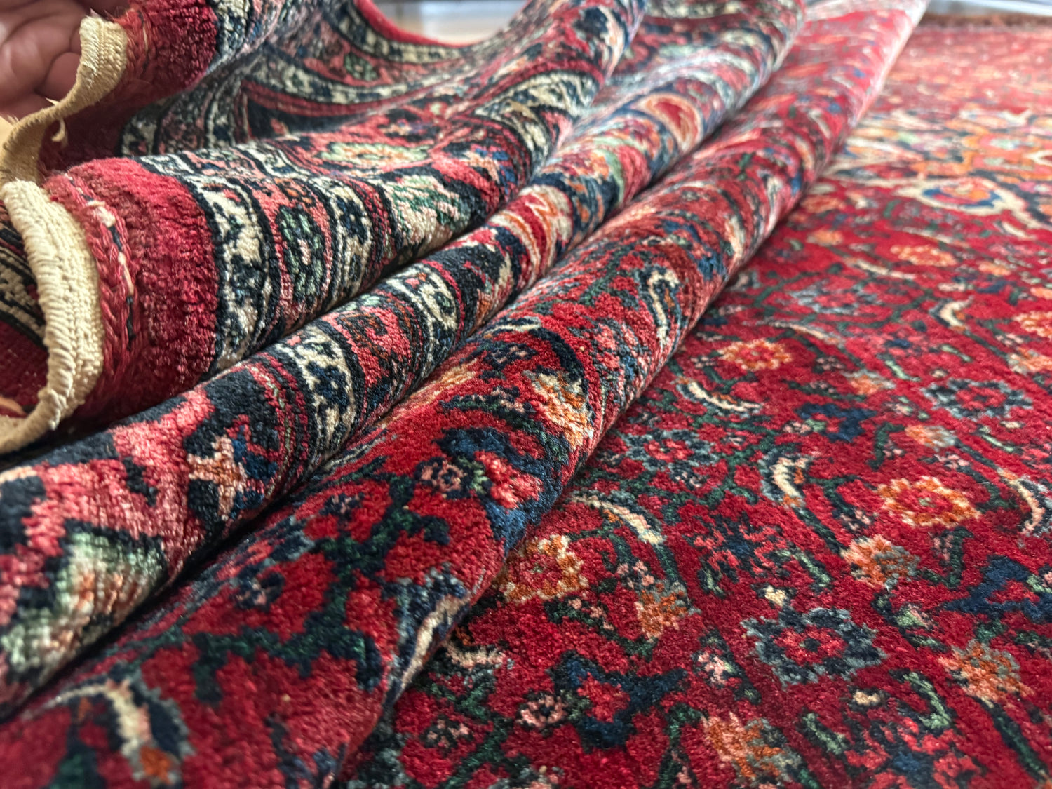 Grande tappeto persiano vintage Hosseinabad – 356 × 242 cm, risalente circa al 1960