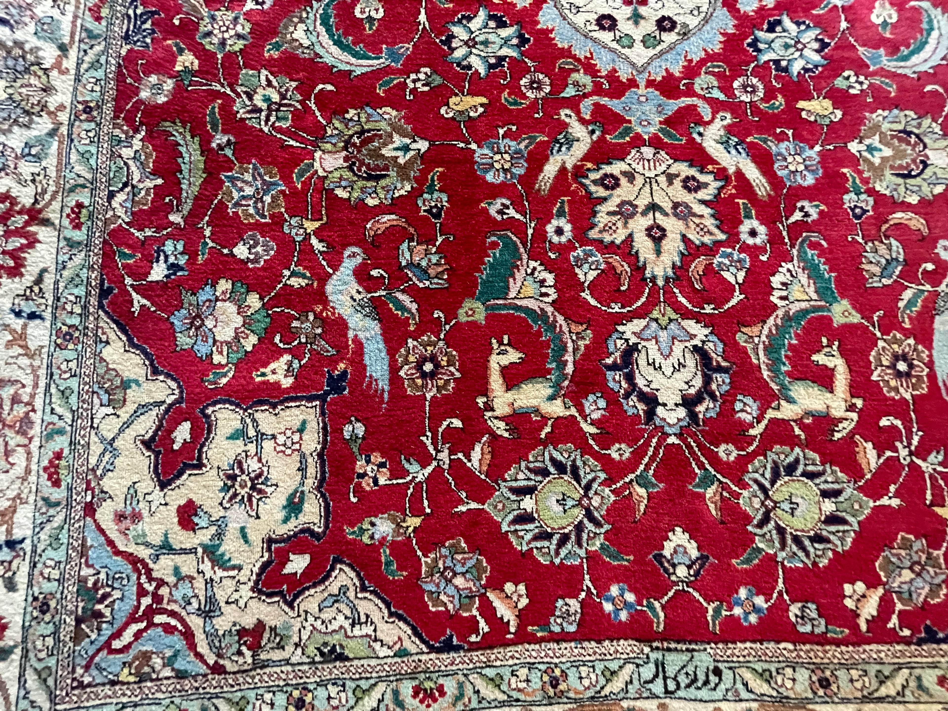 Groot Oosters Tabriz stijl tapijt 350 x 220 handgeknoopt vintage