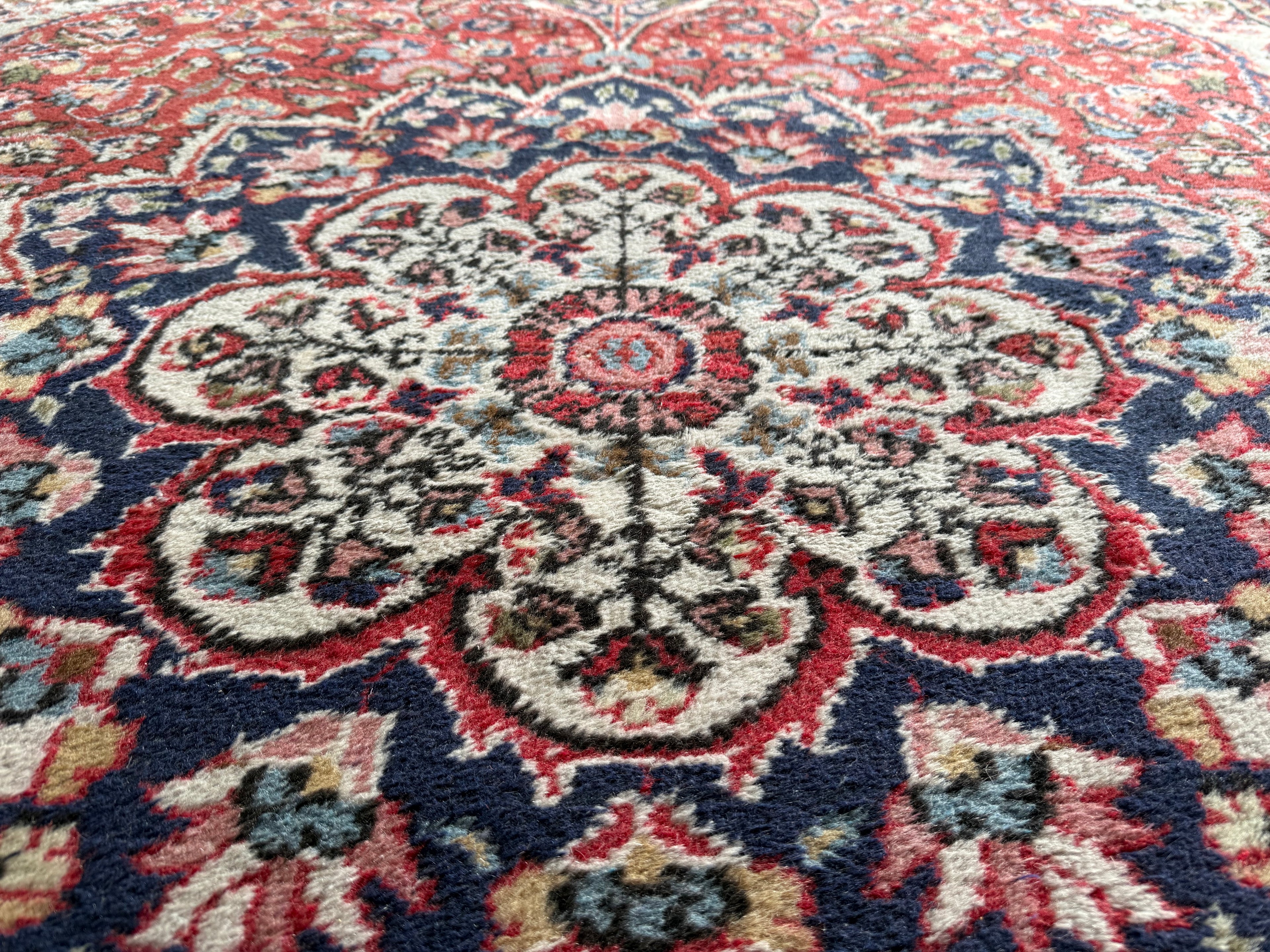 handgeknoopt Oosters Vintage tapijt Kashan stijl  215 x 345 cm