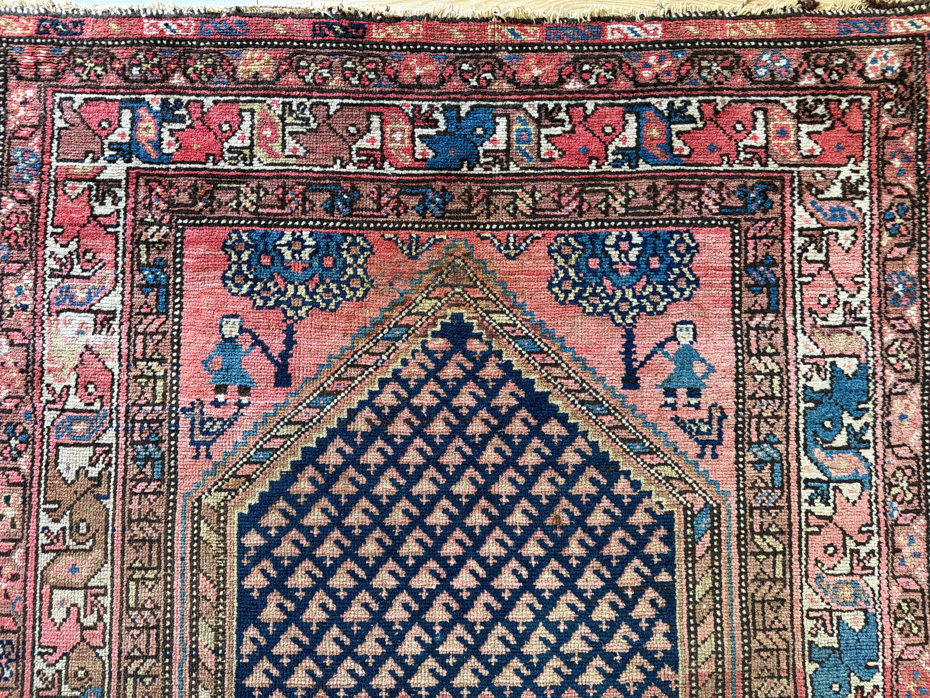 Handgeknoopt vintage ossters tapijt – Malayer-stijl – ca. 210 × 116 cm