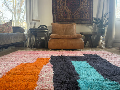 Tapete Vintage de Design Pós-Moderno – Feito à Mão no Marrocos – 320 × 201 cm