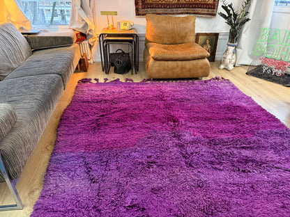 Groot paars vintage hoogpolig Berber tapijt – 320 × 197 cm