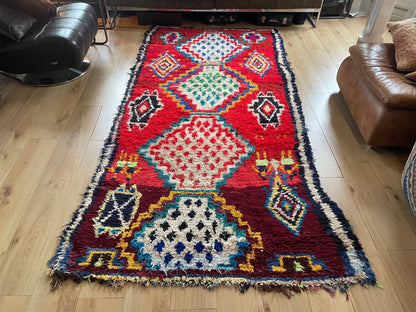 Handgeknoopt vintage Boujad tapijt – Marokkaans – ca. 282 × 145 cm
