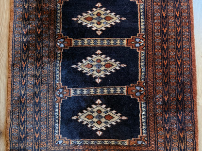 Handgeknoopte vintage loper – Baluchi stijl – ca. 280 × 75 cm