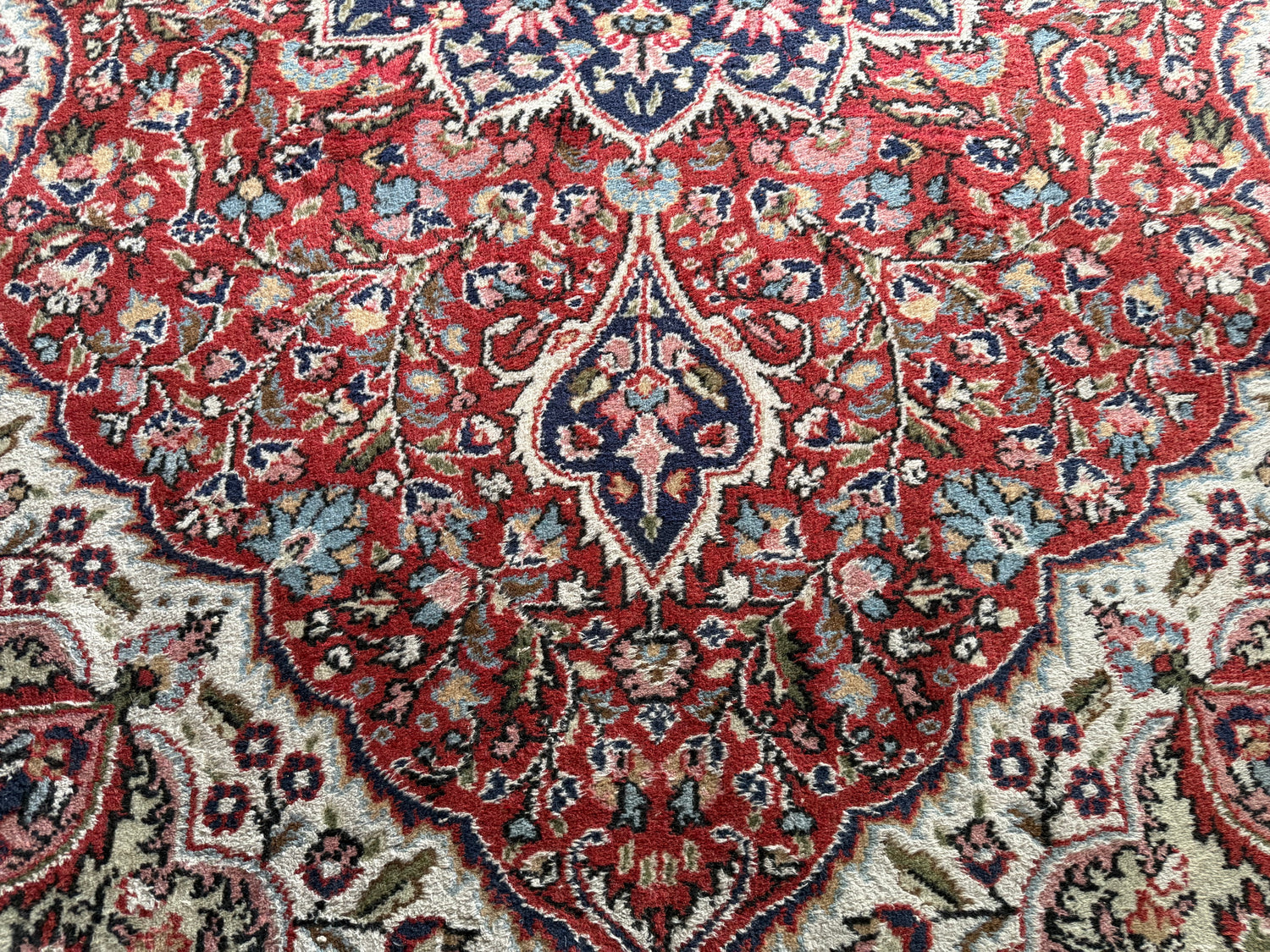 handgeknoopt Oosters Vintage tapijt Kashan stijl  215 x 345 cm