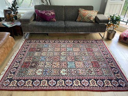 Handgeknoopt vintage Oosters tapijt – ca. 220 × 151 cm