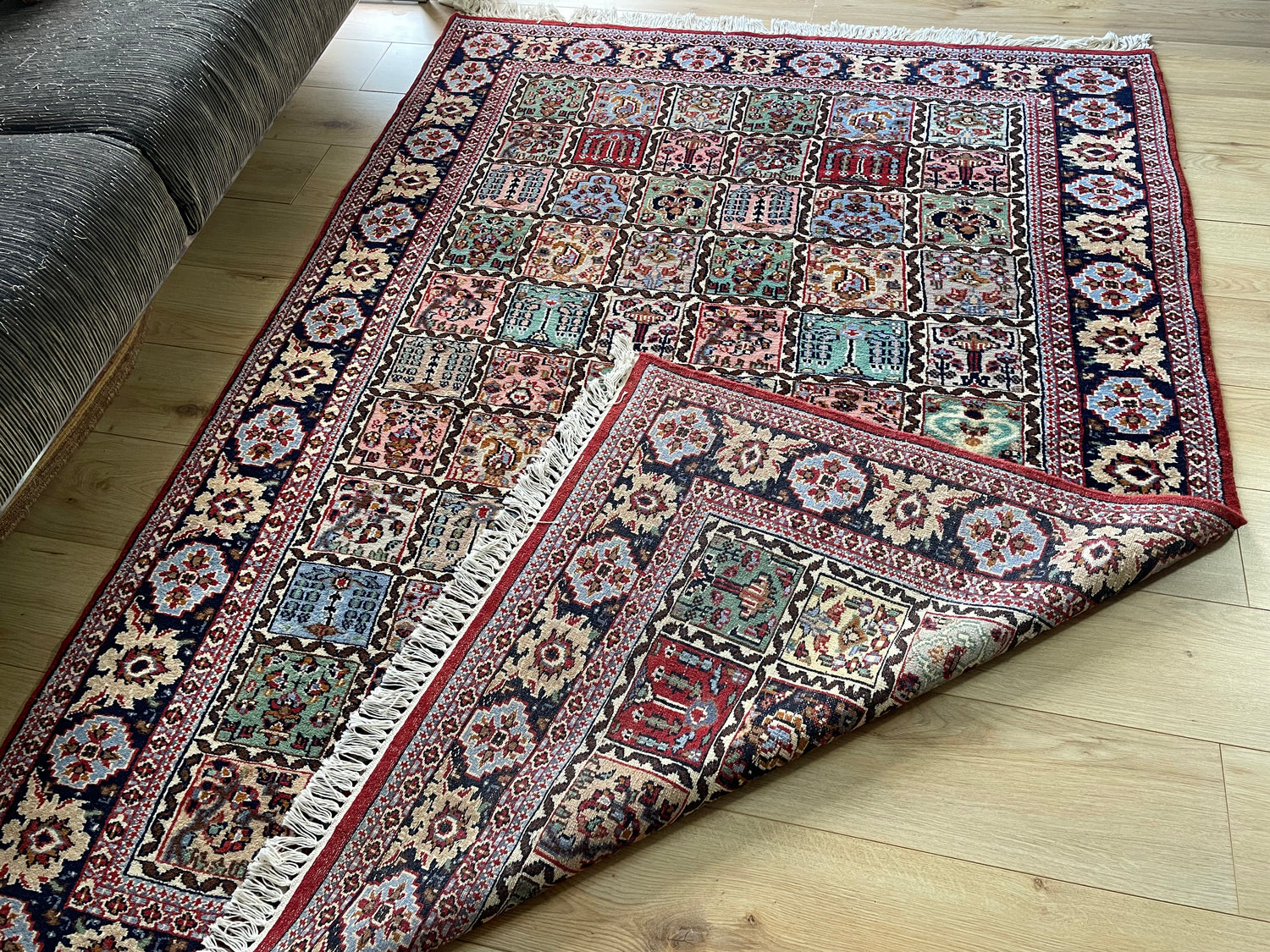 Handgeknoopt vintage Oosters tapijt – ca. 220 × 151 cm
