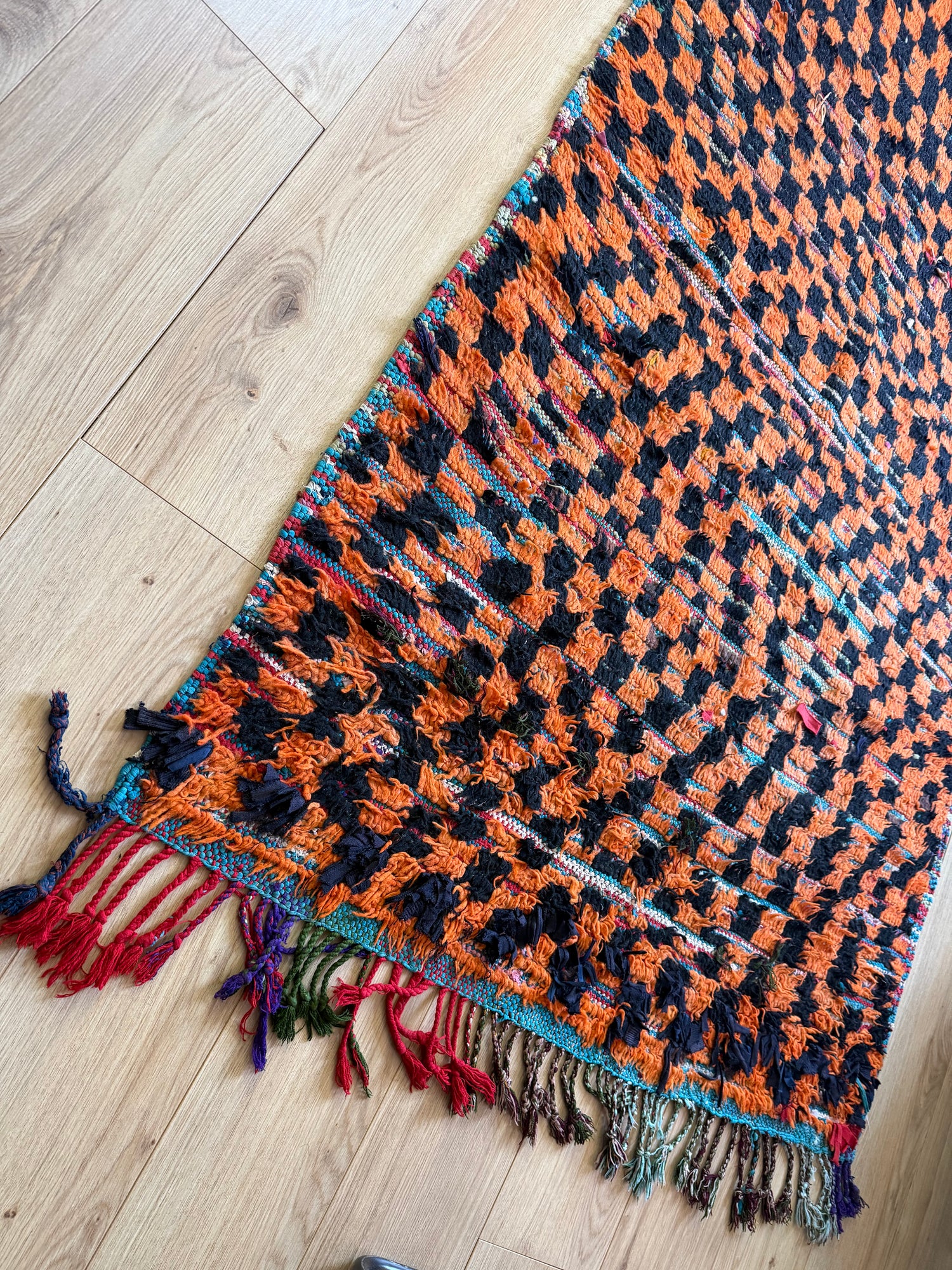 Vintage Boucherouite Rug – 211 × 120 cm
