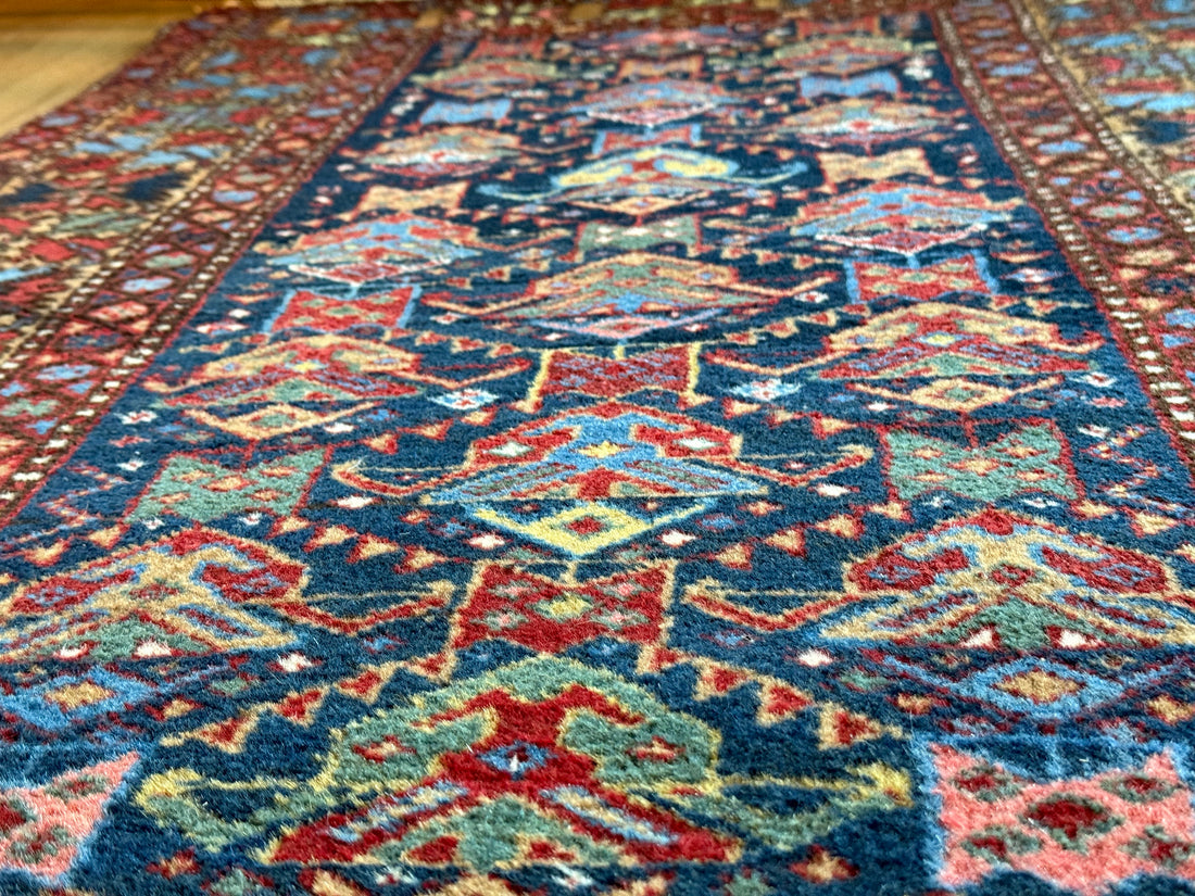 Tapete vintage feito à mão – estilo Heriz – aprox. 334 × 89 cm