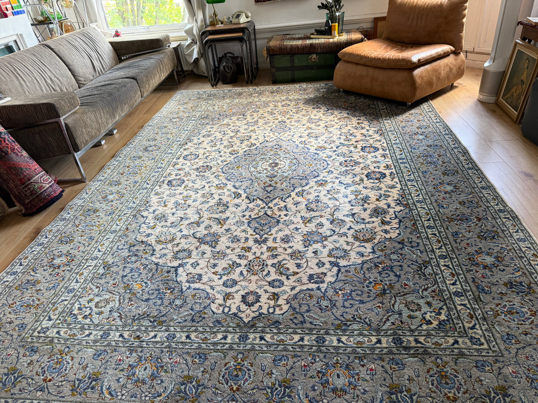 Handgeknoopt vintage tapijt – Licht &amp; elegant – ca. 365 × 245 cm