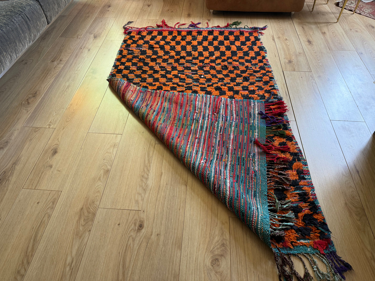 Vintage Boucherouite Rug – 211 × 120 cm