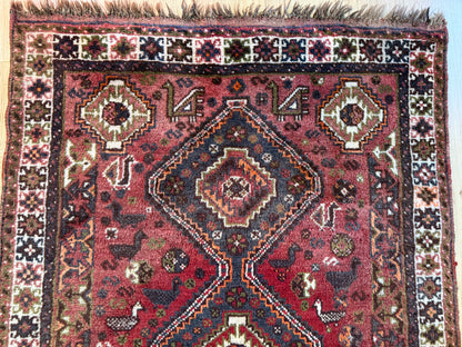 Handgeknoopt vintage oosters tapijt – 182 × 120 cm