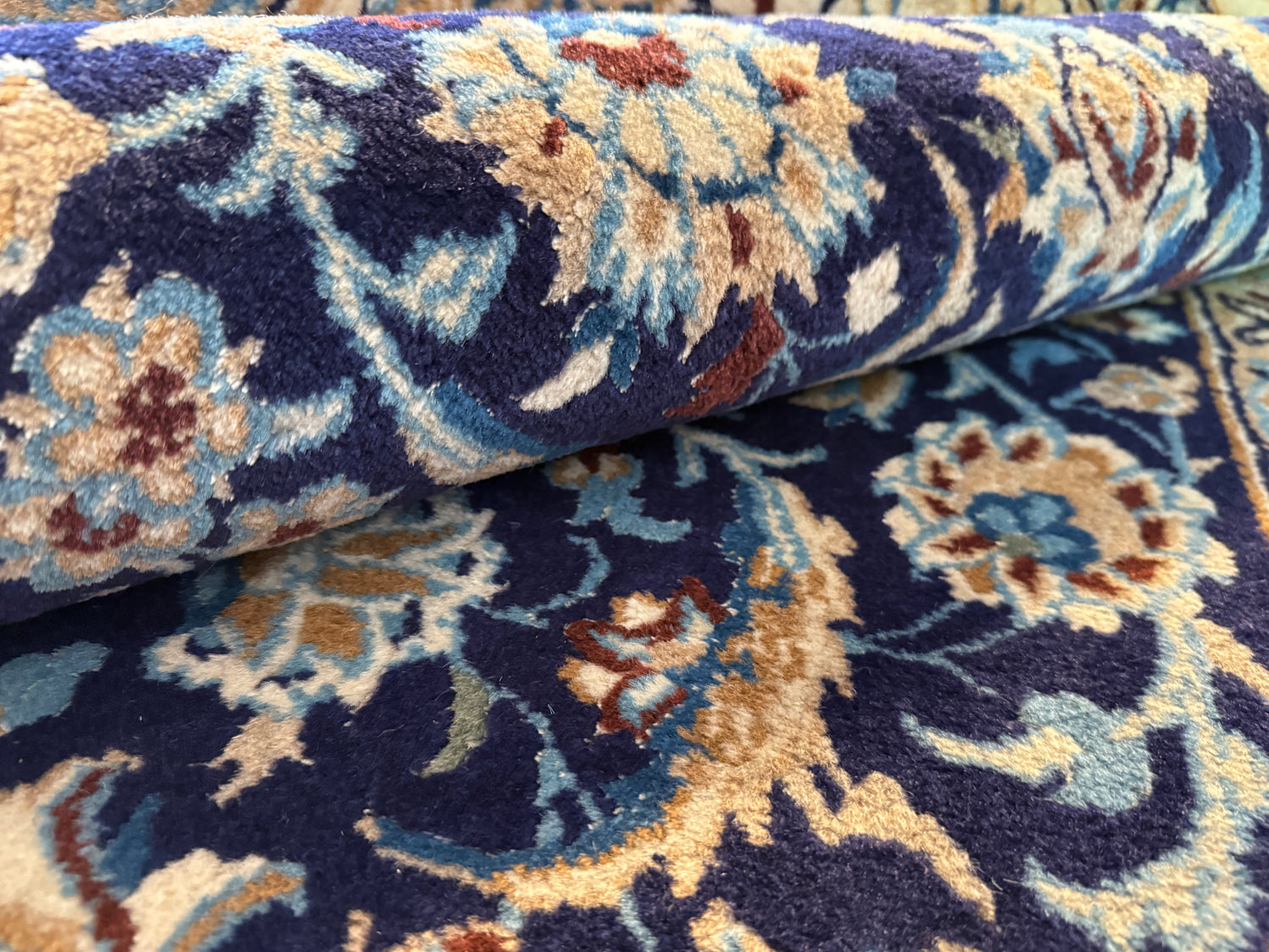 Hand-knotted vintage oriental Nain style carpet – approx. 196 × 300 cm