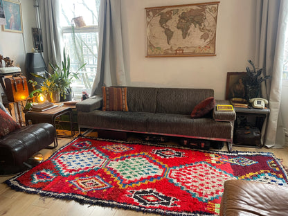 Handgeknoopt vintage Boujad tapijt – Marokkaans – ca. 282 × 145 cm