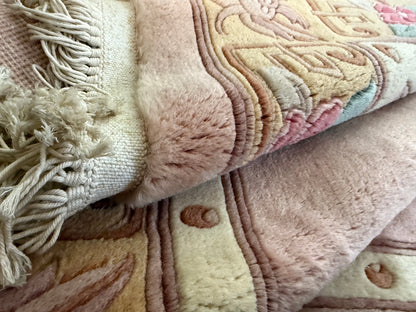 Vintage Deco-stijl wollen tapijt – ca. 330 × 215 cm