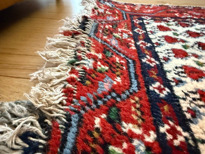 Vintage handgeknoopte loper – 275 × 75 cm – boteh-patroon