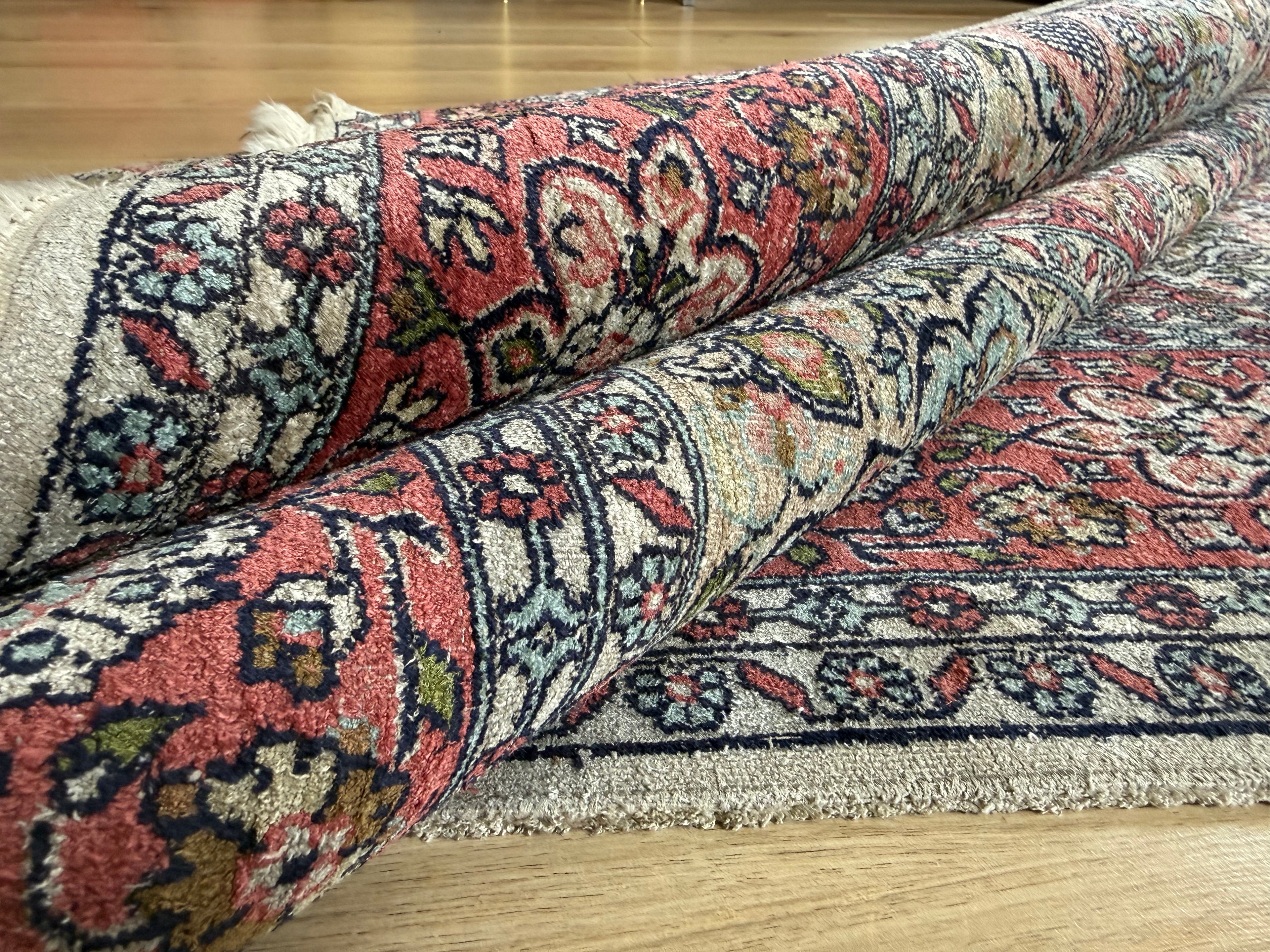Hand-knotted Kashmir carpet – Garden design – 283 × 185 cm