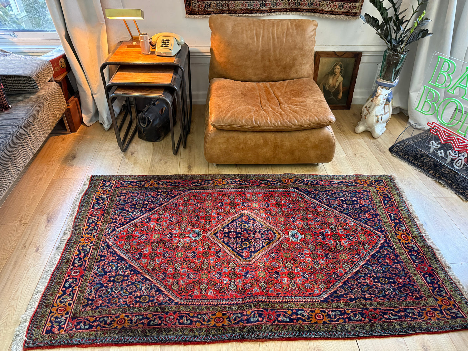 Vintage klassiek handgeknoopt tapijt – ca. 192 × 106 cm