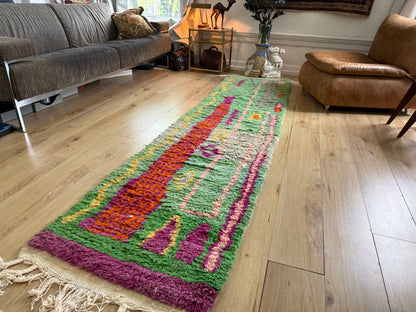 Marokkaanse loper met abstract patroon – 314 × 76 cm