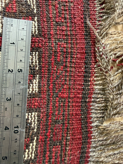 Tapete vintage Baluch – lã nó à mão, c. 1950–1970 (197 × 110 cm)