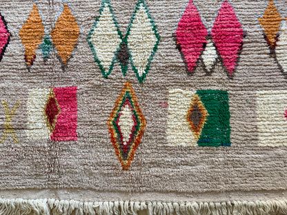 Handgeknoopt Marokkaans vloerkleed – ca. 300 × 200 cm – kleurrijk geometrisch design